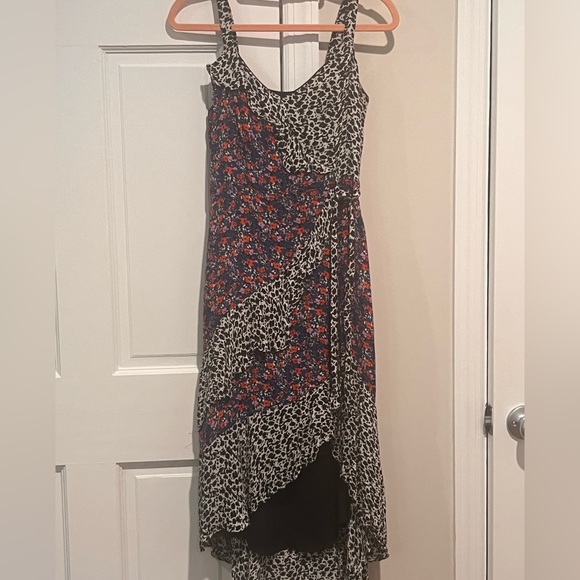 Parker Mixed Pattern Ruffle Dress Size 0 - Picture 2 of 11